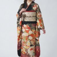 【高級振袖もレンタル賜ります】黒色系｜古典柄